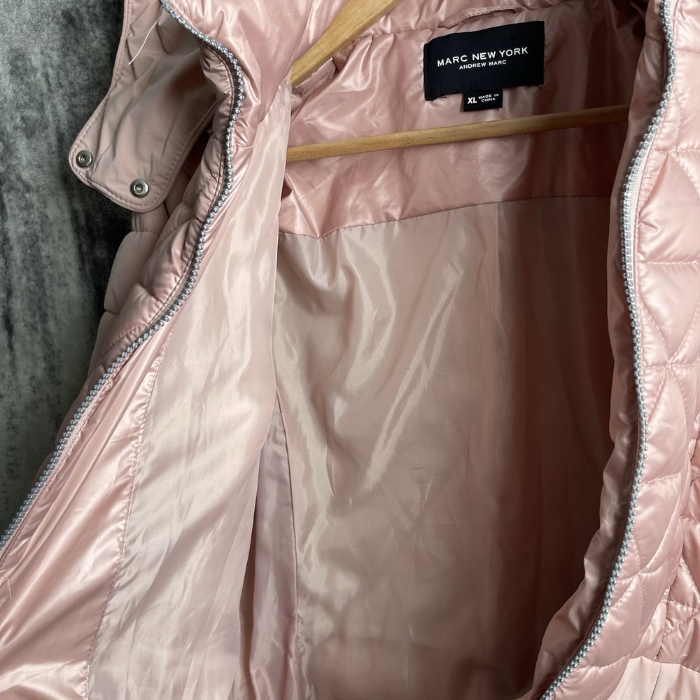 Marc New York Andrew Mark Womens XL Pink Quilted Puffer Jacket Full Zip NWT NEW - Picture 7 of 11